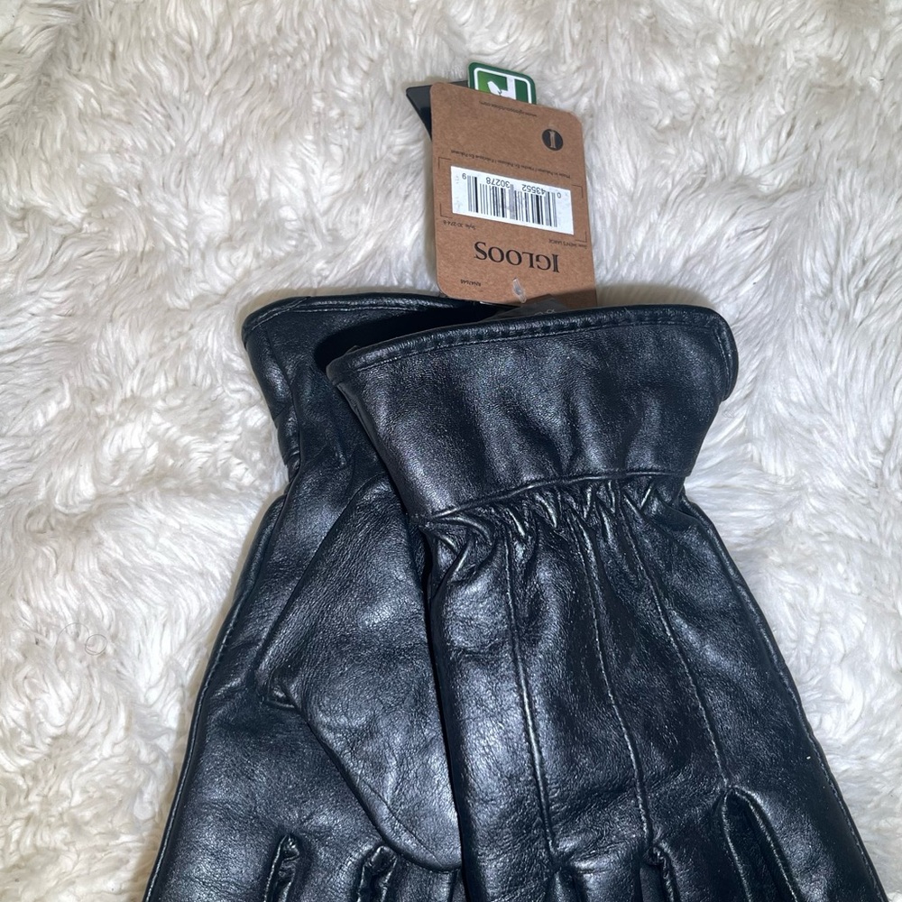 Igloos women’s  Black Leather Gloves size large